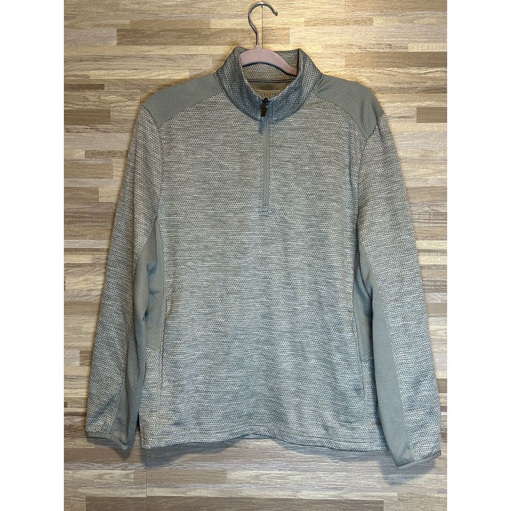 PGA Tour Men's LS 1/4 Zip Pullover Grey,  Lightweight Activewear Small #180